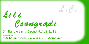 lili csongradi business card